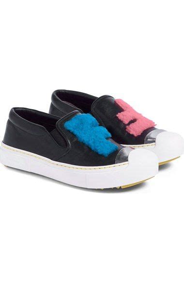 fendi slip on|fendi shearling trimmed sneakers.